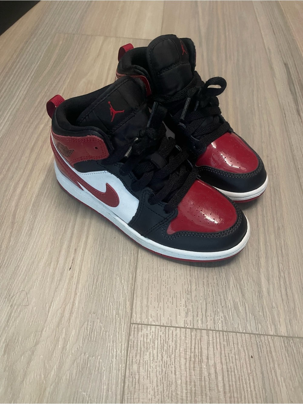Kids' Jordan one mid - Black / Red / White